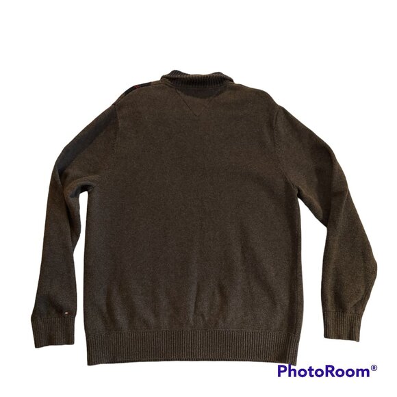 Tommy Hilfiger sweater mens size XL Chest 46 1/4 zip argyle cotton hipster Dad - Picture 2 of 16